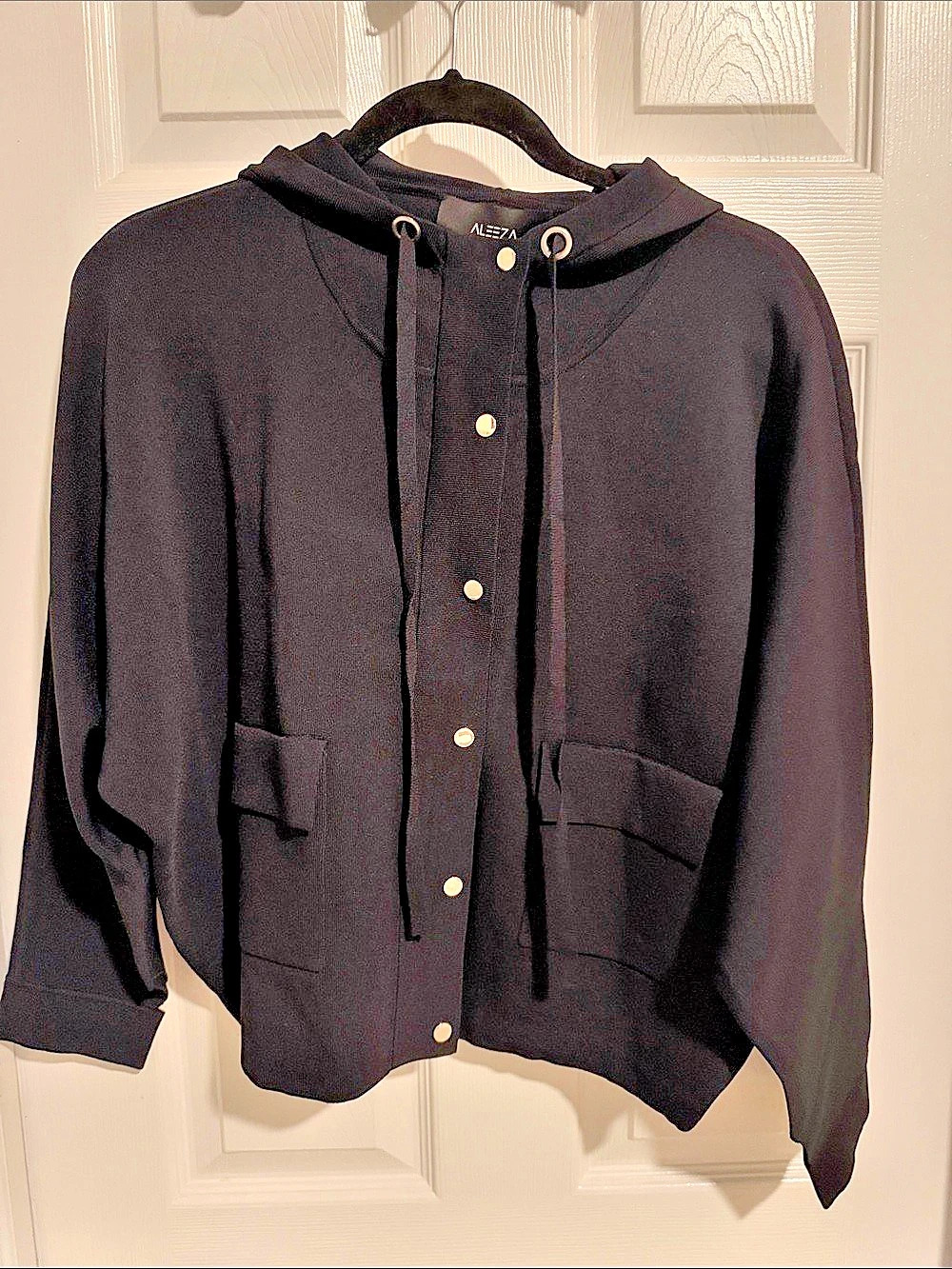 NWT | Aleeza Paris Rosee Black Hooded Utility Jacket Size Medium NWT